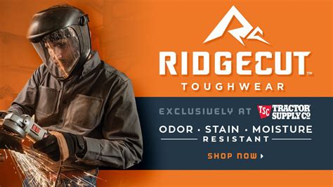 Tractor Supply (TSCO) launches <strong>Ridgecut Toughwear</strong> for helping customers to endure tough weather conditions at work. . Ridgecut toughwear